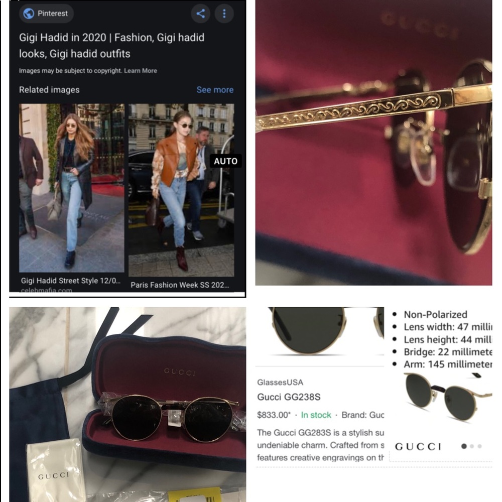 GUCCI UNISEX CRAFTED CREATIVE ENGRAVINGS SUNNIES